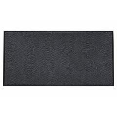 Luno charcoal barrier doormat with textured polypropylene surface and non-slip PVC backing on a white background
