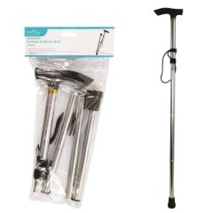 Adjust Folding Walking Stick Silver at Guineys Ireland