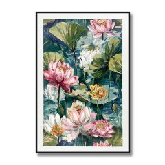 Lotus Blossom Garden Wall Canvas 62x92cm