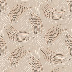 Beige and brown abstract swirl oilcloth pattern with flowing curved lines