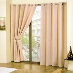 Cali Beige Blackout Eyelet Readymade Curtains