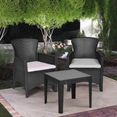 Nilkamal Breeze 3 Piece Patio Set Charcoal