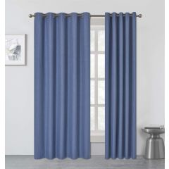 Berlin Blackout Eyelet Curtains Navy at Guineys Ireland