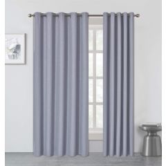 Berlin Blackout Eyelet Curtains Silver at Guineys Ireland