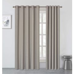 Berlin Blackout Eyelet Curtains Taupe at Guineys Ireland