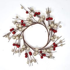 Red & Gold Berry Christmas Wreath