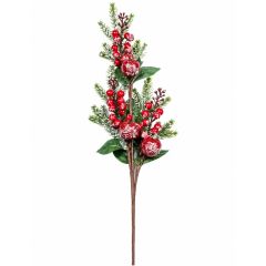 Christmas Berry and Apple Spray with Snow Pick 68cm