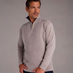 Men's Geneva Half Zip Jumper Biscuit