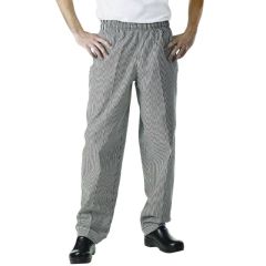 Black & White Small Check Chef Trousers - Front