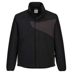 showing the front of the Portwest Soft Shell Jacket Black