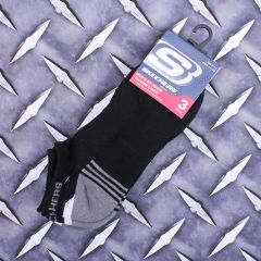 Skechers 3 Pack Ankle Trainer Socks Black