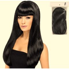 Long Black Fancy Dress Wig - One Size