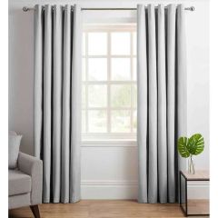 Isra Blackout Eyelet Curtains Silver