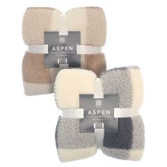 Aspen Luxury Design Sherpa Blanket Throws 150x200cm - Assorted Colours