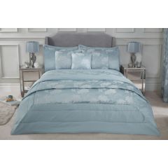Blossom Embellished Quilted Bedspread Set Duck Egg at Guineys Ireland