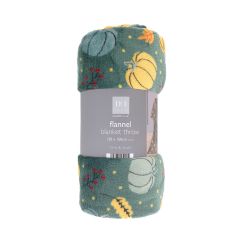 Pumpkin Spice Flannel Fleece Throw 120x150cm