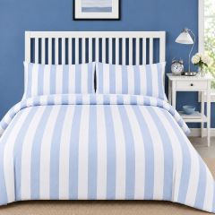 Blue and White Striped Duvet Cover Cotton at Guineys Ireland