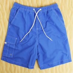 Mens Blue Cargo Swimming Shorts