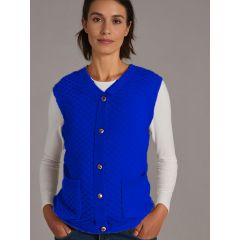 Women's Sleeveless Knitted Cardigan Blue Online Offer Only