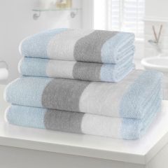 100% Cotton Weston Stripe 600gsm Towels - Blue