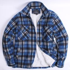 Full Zip Fleece Jacket Blue Check