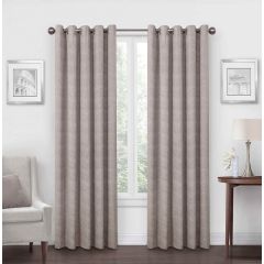 Bobble Chenille Eyelet Ready Made Curtain Pair Natural | Guineys