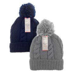 Thermal Lined Knitted Bobble Hats