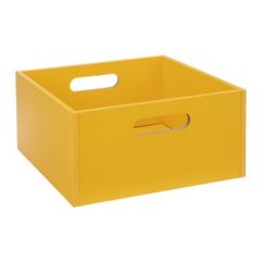 Storage Box Yellow Wood Look 31x15cm