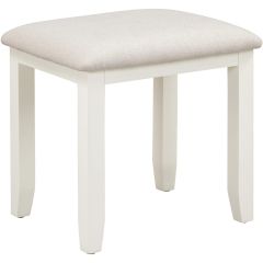 Bordeaux ivory dressing table stool with upholstered fabric seat.