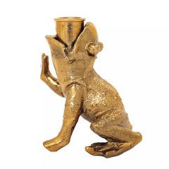 Gold Frog Candle Holder