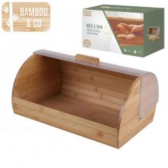 Bamboo Bread Box With Transparent Sliding Lid