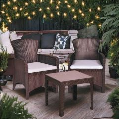 Nilkamal Breeze 3 Piece Patio Set Walnut Brown