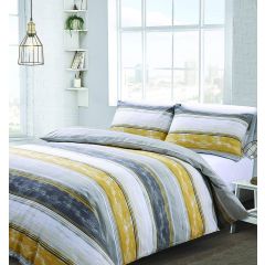 Duvet Cover Set Brooklyn Stripe Ochre by Velosso at Guineys Ireland