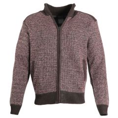 Men's Panel Full Zip Jumper Brown