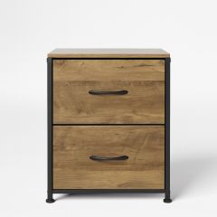 Brown 2 Drawer Dresser on a white background