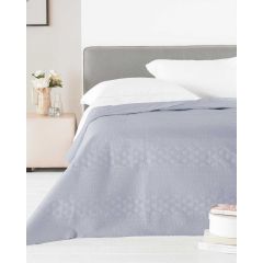 Zara Embossed Satin Bedspread 240x260cm Silver