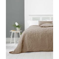 Alexa Contemporary Design Embossed Taupe Bedspreads 240x260cm