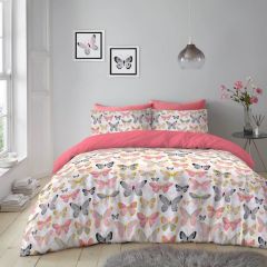 Butterflies Pink Soft Touch Microfibre Duvet Set at Guineys Ireland