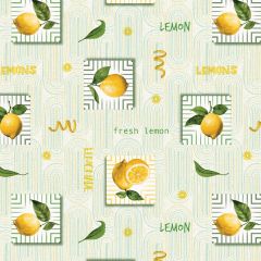 Floral pattern with blue, yellow, and orange flowers and green leaves on a white background, creating a delicate and intricate design.