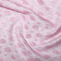 Budget Floral Lace Fabric Pink C3356 - Price by the Metre