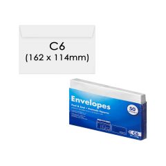 50 Pk Envelopes Peal & Seal C6