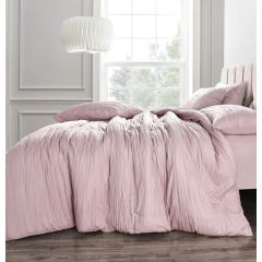 Calais Pink Crinkle Duvet Cover Set by Velosso