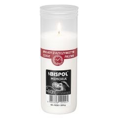 Large grave candle refill 60 hour 18cm x 6cm white memorial candle