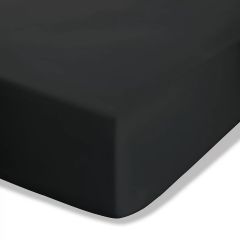 Catherine Lansfield Easy Iron Percale Fitted Sheet Black with smooth easy care percale weave and fully elasticated fit