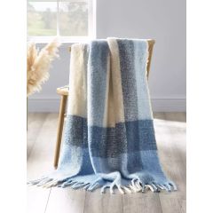 Catherine Lansfield faux mohair check blanket throw 130x170cm polyester