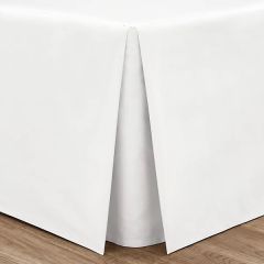 Easy iron percale valance sheet in soft-touch cotton polyester blend with 38cm frill and pleated finish.