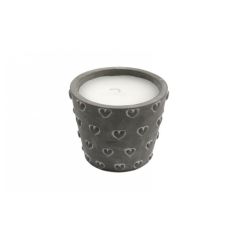 Cement Hearts Candle Pot