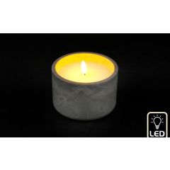 Small LED Cement Candle Pot 