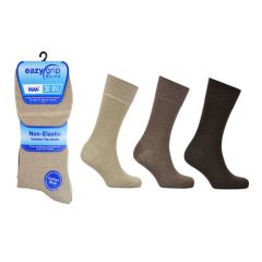 Mens Eazy Grip Non Elastic Socks Assorted Colours