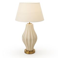 Elegant White Ceramic Table Lamp with Gold Base at Guineys Ireland